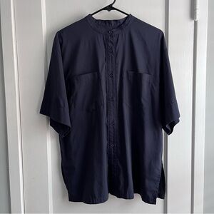 Oversized Boxy Navy Button Down Sz M Japan